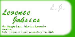 levente jaksics business card